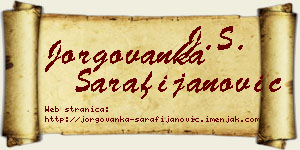 Jorgovanka Sarafijanović vizit kartica